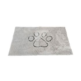 DGS Pet Products Dirty Dog Door Mat Small Mocha Brown 23" x 16" x 2" (Color: Silver Grey, size: small)